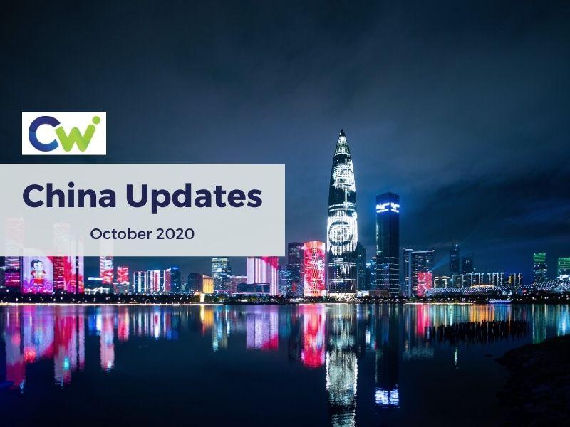 PBEC Member CW-CPA provides PBEC Members with latest updates from October 2020 on China Mainland Tax & licencing sectors