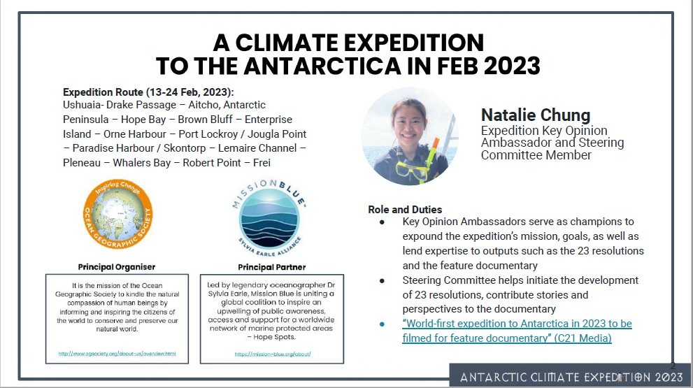 PBEC Natalie Chung Sum Yue – Expedition to the Antarctic