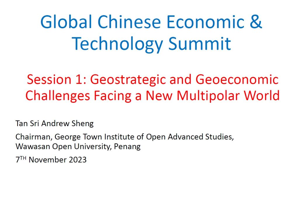 Global Chinese Economic & Technology Summit – Key Takeaways – Nov 2023
